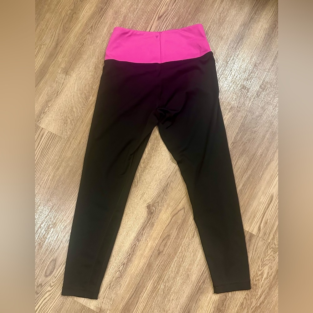 Victoria's Secret Black Leggings with Pink & Peach Waistband - Picture 2 of 5